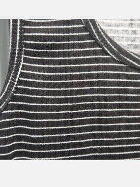 NWOT Curfew Black White Stripe Tank Top